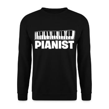 piano - Unisex Sweatshirt - black - Front - Alina (178cm) & Michal (187cm)