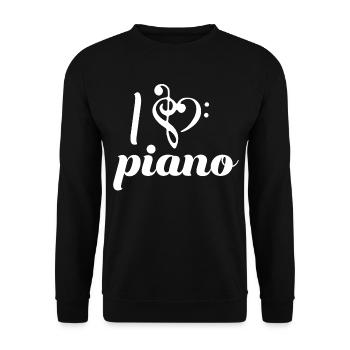piano - Unisex Sweatshirt - black - Front - Alina (178cm) & Michal (187cm)