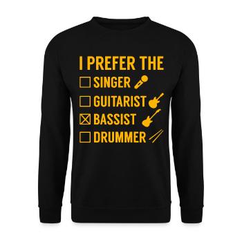 Bassist - Unisex Pullover - Schwarz - Vorne - Alina (178cm) & Michal (187cm)