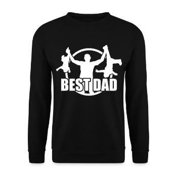 Fête des pères Best Father Superdad Daddy Man's Day Mai - Sweat-shirt Unisexe - noir - Devant - Alina (178cm) & Michal (187cm)