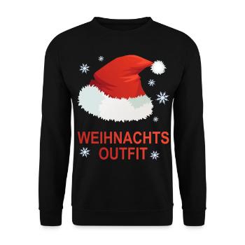 Weihnachts Outfit - Unisex Pullover - Schwarz - Vorne - Alina (178cm) & Michal (187cm)