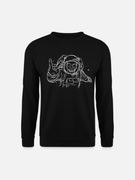 Skeleton astronaut, funny skull, Halloween. - Unisex Sweatshirt - black