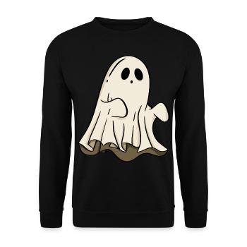 Halloween fantôme - Sweat-shirt Unisexe - noir - Devant - Alina (178cm) & Michal (187cm)