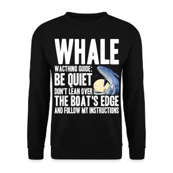 Wale beobachten - Unisex Pullover - Schwarz - Vorne - Alina (178cm) & Michal (187cm)