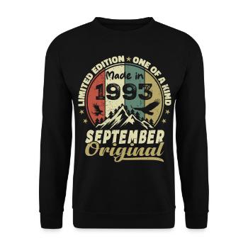 1993 - The Legends Were Born in September 1993 - Unisex Sweatshirt - black - Front - Alina (178cm) & Michal (187cm)