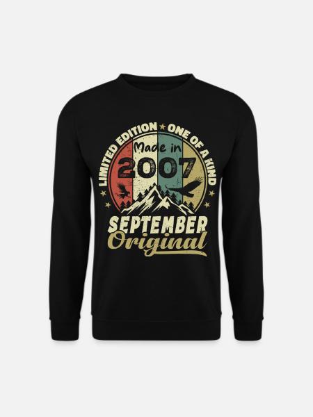 2007 – Legenden werden im September 2007 geboren - Unisex Pullover - Schwarz