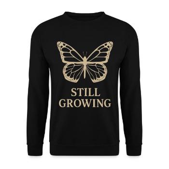 Schmetterling Motiv – Selbstliebe und Wandel - Unisex Pullover - Schwarz - Vorne - Alina (178cm) & Michal (187cm)