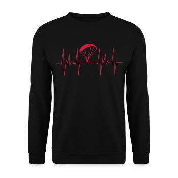 heartbeat paragliding - Unisex Sweatshirt - black - Front - Alina (178cm) & Michal (187cm)