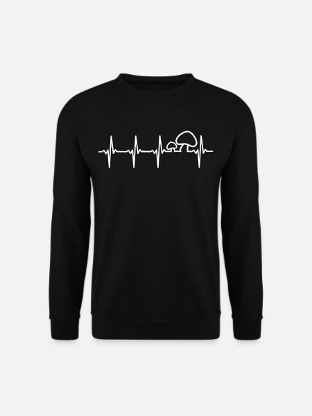 Pilze Sammeln Pilzsammler Geschenk Herzfrequenz - Unisex Pullover - Schwarz