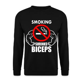 Smoking shrinks the biceps - Unisex Pullover - Schwarz - Vorne - Alina (178cm) & Michal (187cm)