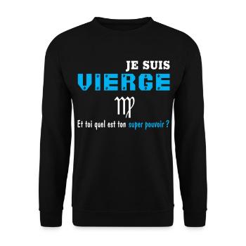 Vierge super pouvoir humour signe du zodiaque - Sweat-shirt Unisexe - noir - Devant - Alina (178cm) & Michal (187cm)