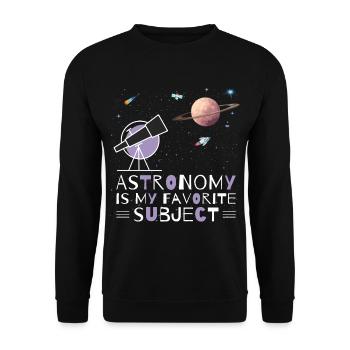 Astronomie, mein Lieblingsthema, Weltraumteleskop - Unisex Pullover - Schwarz - Vorne - Alina (178cm) & Michal (187cm)
