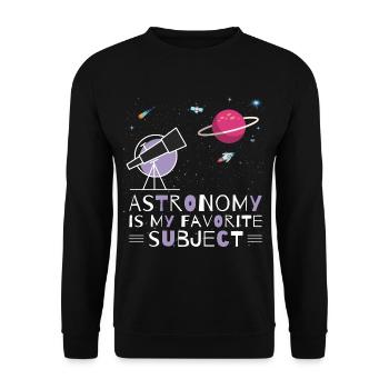 Astronomie, mein Lieblingsthema, Weltraumteleskop - Unisex Pullover - Schwarz - Vorne - Alina (178cm) & Michal (187cm)