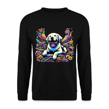 Labrador Harmonica Symphony - Unisex Sweatshirt - black - Front - Alina (178cm) & Michal (187cm)