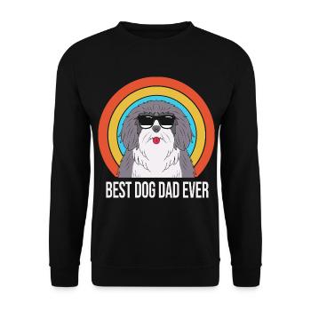 English Shepherd Dad Dad Father - Unisex Sweatshirt - black - Front - Alina (178cm) & Michal (187cm)