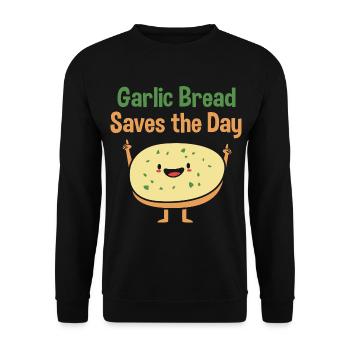 Brot Knoblauch - Unisex Pullover - Schwarz - Vorne - Alina (178cm) & Michal (187cm)