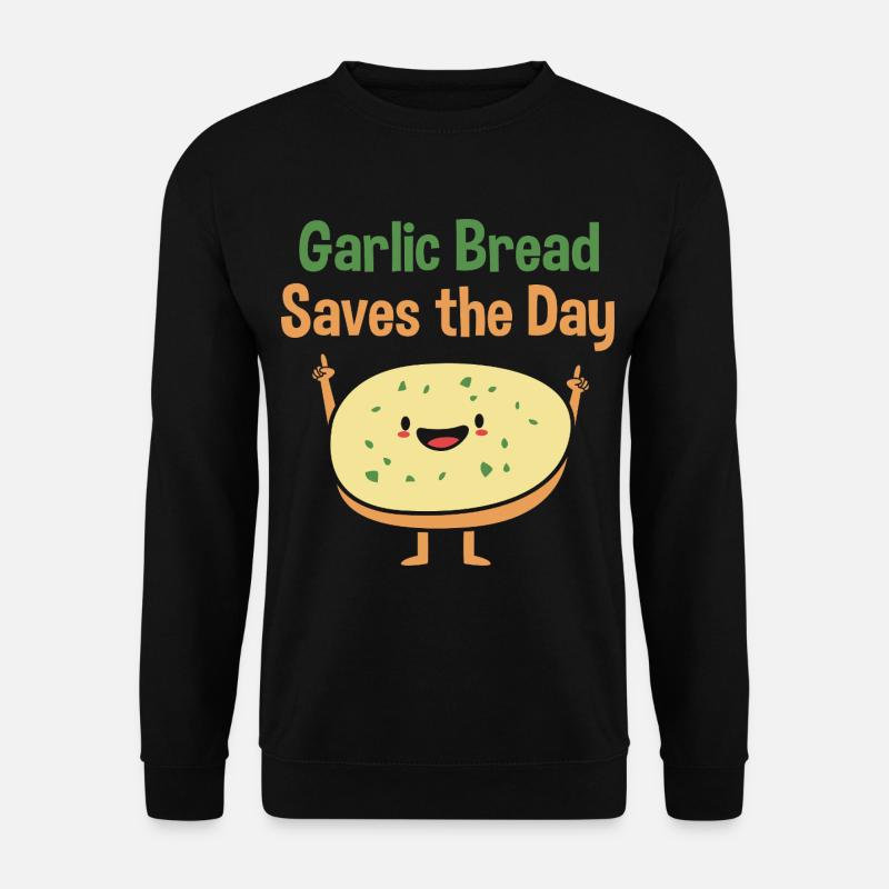 Brot Knoblauch - Unisex Pullover - Schwarz