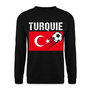 Flag Turkey Soccer Gift Turkish Soccer - Unisex Sweatshirt - black - Front - Alina (178cm) & Michal (187cm)