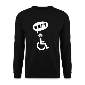 Wheelchair - What? - Unisex Sweatshirt - black - Front - Alina (178cm) & Michal (187cm)