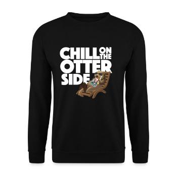 Otter Geschenk für Frauen, Männer und Kinder - Unisex Pullover - Schwarz - Vorne - Alina (178cm) & Michal (187cm)