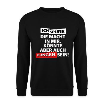 Witziger Spruch - Unisex Pullover - Schwarz - Vorne - Alina (178cm) & Michal (187cm)