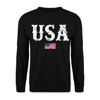 Drapeau des États-Unis - Sweat-shirt Unisexe - noir - Devant - Alina (178cm) & Michal (187cm)