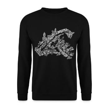 Schwarzweiss-Kristallparasaurolophus - Unisex Pullover - Schwarz - Vorne - Alina (178cm) & Michal (187cm)