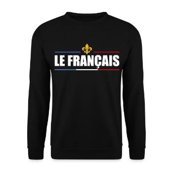 Le français | Fleur de Lys | Cadeau patriote - Sweat-shirt Unisexe - noir - Devant - Alina (178cm) & Michal (187cm)