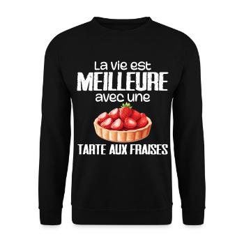Strawberry Pie - Unisex Sweatshirt - black - Front - Alina (178cm) & Michal (187cm)