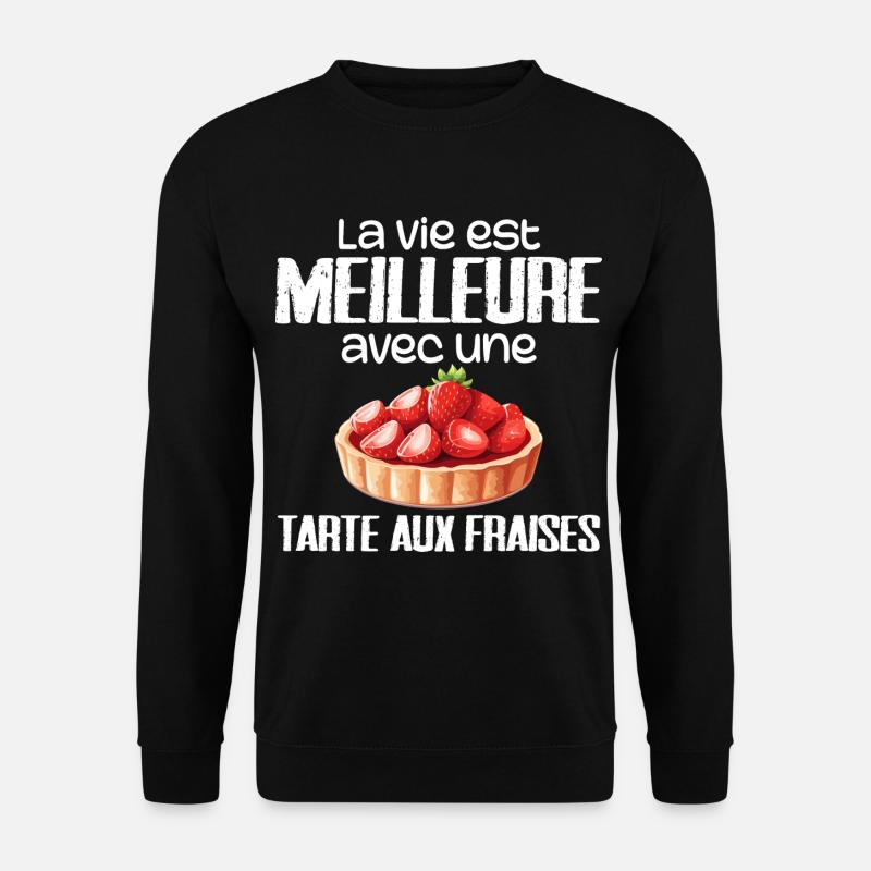 Erdbeerkuchen - Unisex Pullover - Schwarz
