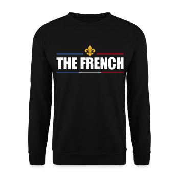The French | fleur-de-lys | blue white red - Unisex Sweatshirt - black - Front - Alina (178cm) & Michal (187cm)
