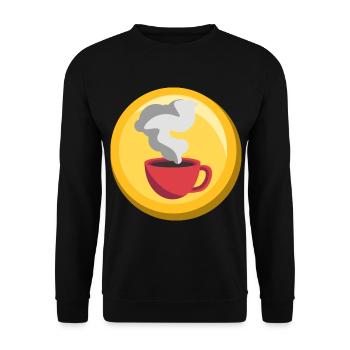 Kaffee Sticker Gold Icon Cafe Barista - Unisex Pullover - Schwarz - Vorne - Alina (178cm) & Michal (187cm)