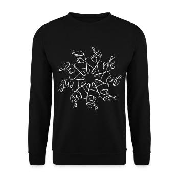 Lene Name Namensmandala - Unisex Pullover - Schwarz - Vorne - Alina (178cm) & Michal (187cm)