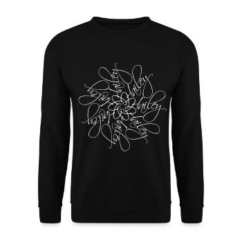 Hailey Name Name Mandala - Unisex Sweatshirt - black - Front - Alina (178cm) & Michal (187cm)