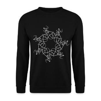 Finja Name Name Mandala - Unisex Sweatshirt - black - Front - Alina (178cm) & Michal (187cm)