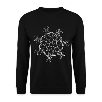 Anja Name Name Mandala - Unisex Sweatshirt - black - Front - Alina (178cm) & Michal (187cm)
