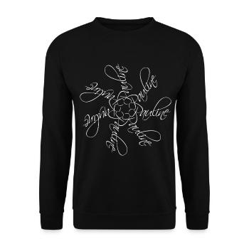 Pauline Name Name Mandala - Unisex Sweatshirt - black - Front - Alina (178cm) & Michal (187cm)
