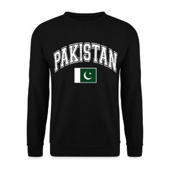 Pakistan Flag - Unisex Sweatshirt - black - Front - Alina (178cm) & Michal (187cm)