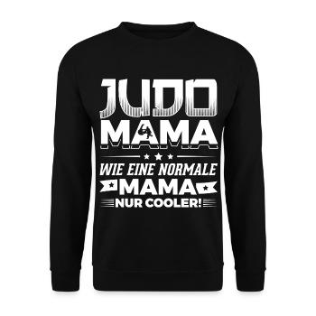 Judo Mama - Sportverein Kampfkunst Judolehrer - Unisex Pullover - Schwarz - Vorne - Alina (178cm) & Michal (187cm)
