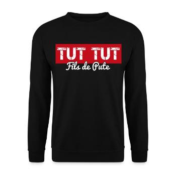tut tut fils de pute | voiture mécanique - Sweat-shirt Unisexe - noir - Devant - Alina (178cm) & Michal (187cm)