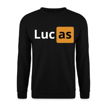 Cadeau pour Lucas | logo porno | cadeau beauf - Sweat-shirt Unisexe - noir - Devant - Alina (178cm) & Michal (187cm)
