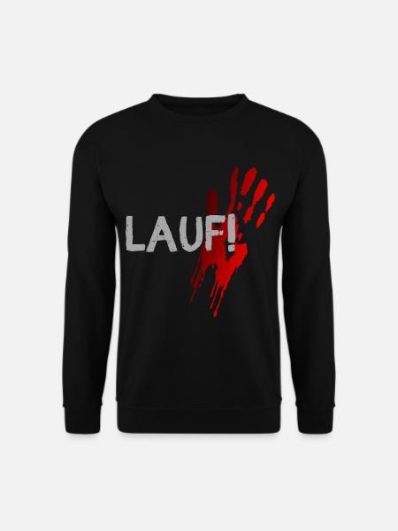 lauf renn blut halloween spruch geschenk idee - Unisex Pullover - Schwarz