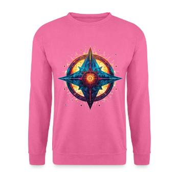 Bunter Stern/Blume - Unisex Pullover - Pink - Vorne