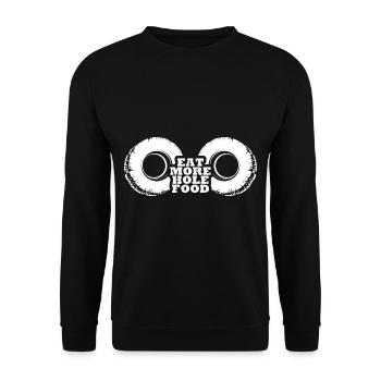 Mangez plus de nourriture trouée - Sweat-shirt Unisexe - noir - Devant - Alina (178cm) & Michal (187cm)
