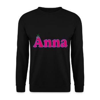Vorname Anna - Unisex Pullover - Schwarz - Vorne - Alina (178cm) & Michal (187cm)