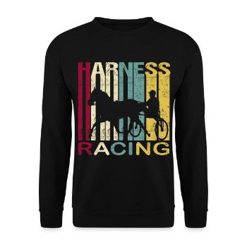 Harnais Racing Harness Racing Retro Vintage Silhouette - Sweat-shirt Unisexe - noir - Devant - Alina (178cm) & Michal (187cm)