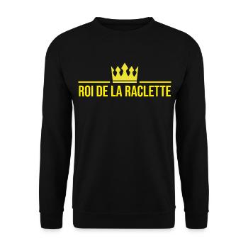 roi de la raclette | fromage fondu | hiver - Sweat-shirt Unisexe - noir - Devant - Alina (178cm) & Michal (187cm)