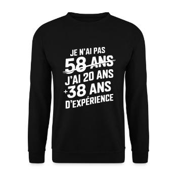 Humor Anniversaries 58 years - Unisex Sweatshirt - black - Front - Alina (178cm) & Michal (187cm)