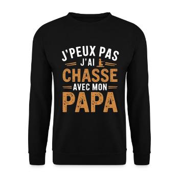 Hunting with my dad - Unisex Sweatshirt - black - Front - Alina (178cm) & Michal (187cm)
