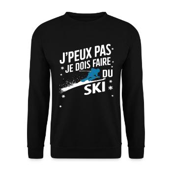 J'peux pas j'ai ski - Sweat-shirt Unisexe - noir - Devant - Alina (178cm) & Michal (187cm)